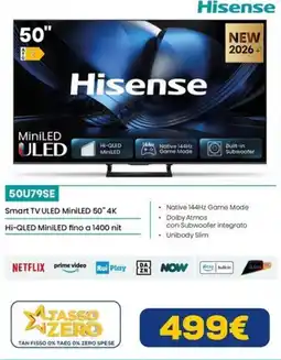 Euronics Hisense Smart TV ULED MiniLED 50" 4K offerta