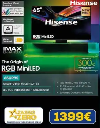 Hisense Smart TV RGB MiniLED 65" 4K