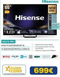 Euronics Hisense Smart TV ULED MiniLED 55" 4K offerta