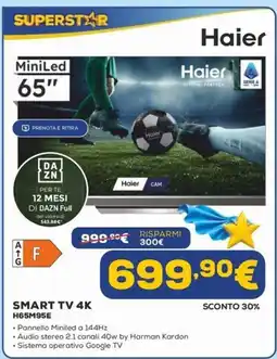 Euronics Haier SMART TV 4K H65M95E offerta