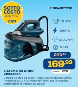 Euronics Bruno Rowenta sistema da stiro VR9043F0 offerta
