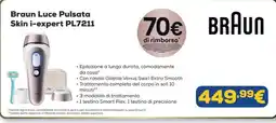 Euronics Braun Luce Pulsata Skin i-expert PL7211 offerta