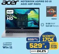 Euronics Tufano Acer Notebook Aspire Go 15 offerta