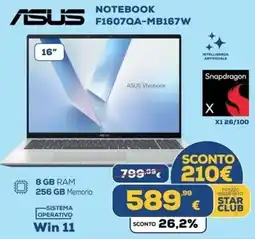 Euronics Tufano ASUS Notebook F1607QA-MB167W offerta
