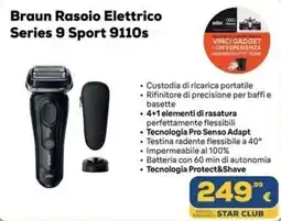 Euronics Tufano Braun Rasoio Elettrico Series 9 Sport 9110s offerta