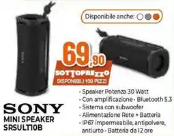 Expert Sony mini speaker srsult10b offerta