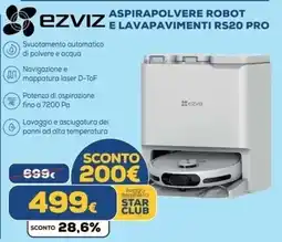 Euronics Tufano Aspirapolvere robot e lavapavimenti RS20 Pro Ezviz offerta