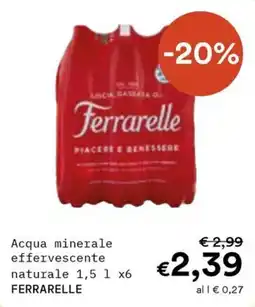 Borello Supermercati Acqua minerale effervescente naturale FERRARELLE offerta