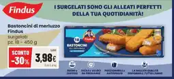 Coop Trentino Bastoncini di merluzzo Findus offerta