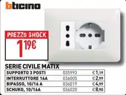 Ottimax bticino Serie Civile Matix offerta