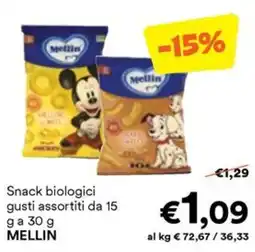 Unes Snack biologici MELLIN offerta