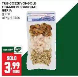 Pam Tris cozze vongole e gamberi sgusciati Iberia offerta