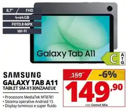 Comet Samsung Galaxy Tab A11 offerta