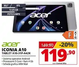 Comet Acer Iconia A10 Tablet offerta