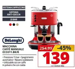 Comet DeLonghi macchina caffè manuale ECO311.BK/R offerta