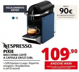 Comet Nespresso Pixie macchina caffè a capsule offerta