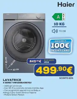 Euronics Lavatrice Haier X Serie 7 offerta