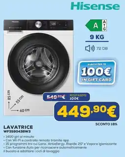 Euronics Lavatrice Hisense offerta