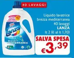 Maxi Supermercati Liquido lavatrice brezza mediterranea Lanza offerta