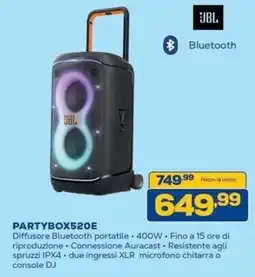 Euronics Bruno JBL PARTYBOX520E offerta