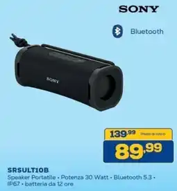 Euronics Bruno Sony Speaker Portatile offerta
