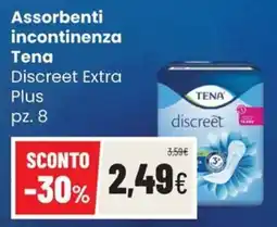 Coop Trentino Assorbenti incontinenza Tena Discreet Extra Plus offerta