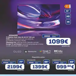 Euronics TV BRAVIA OLED Ultra HD 4K offerta
