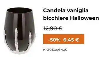 Candela vaniglia bicchiere Halloween