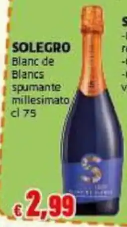 Mercati Alimentari Solegro Blanc de Blancs spumante millesimato offerta