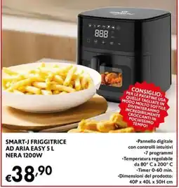 Eurospesa Smart-J friggitrice ad aria easy 5 L nera offerta