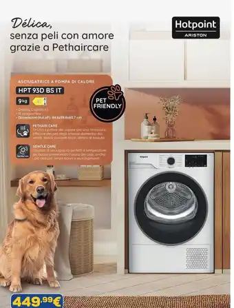 Asciugatrice a pompa di calore HPT 93D BS IT Hotpoint Ariston