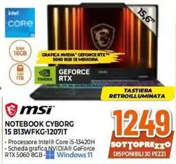 Expert msi NOTEBOOK CYBORG offerta