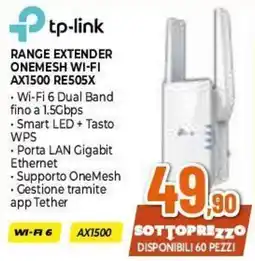Expert tp-link range extender onemesh wi-fi ax1500 re505x offerta