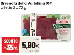Coop Trentino Bresaola della Valtellina IGP Citterio offerta