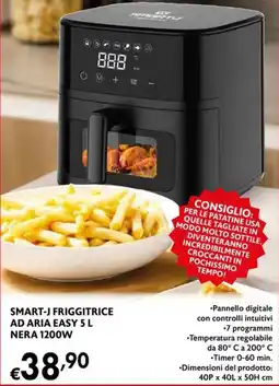Maxi Supermercati Smart-J friggitrice ad aria easy 5 L nera 1200W offerta