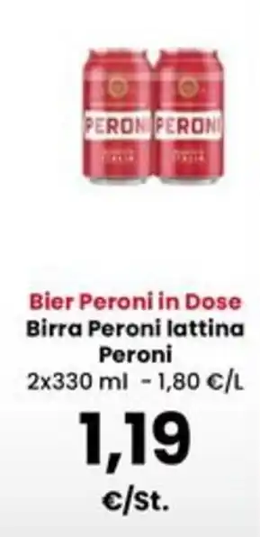 Bier Peroni in Dose