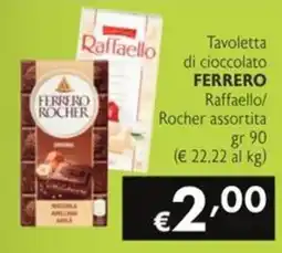 SuperW Tavoletta di cioccolato Ferrero Raffaello/Rocher assortita offerta