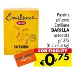 Eurospesa Pastina all'uovo Emiliane Barilla Farfalline offerta