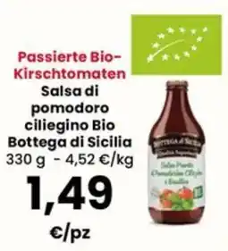 Interspar Passierte Bio-Kirschtomaten Salsa di pomodoro ciliegino Bio Bottega di Sicilia offerta