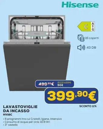 Lavastoviglie da incasso Hisense