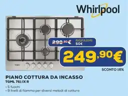 Euronics Whirlpool piano cottura da incasso offerta