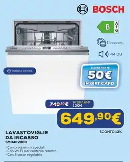 Euronics Lavastoviglie da incasso Bosch offerta