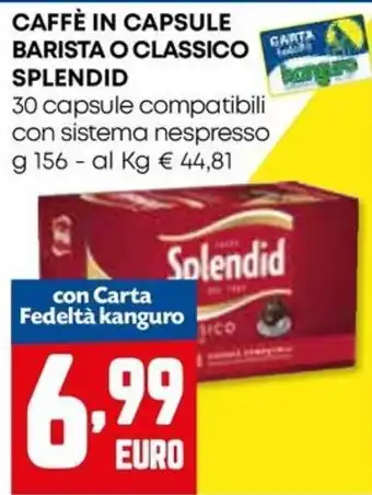 Caffè in capsule barista o classico Solendid