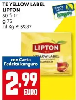 Kanguro Té Yellow Label Lipton offerta