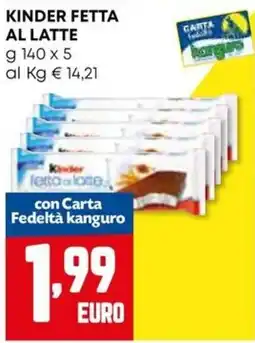 Kanguro Kinder Fetta al latte offerta