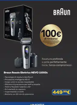 Euronics Braun Rasoio Elettrico NEVO 11000c offerta