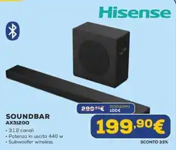 Euronics Hisense Soundbar AX3120Q offerta