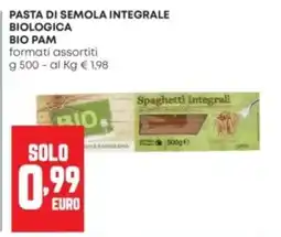 Panorama Pasta di semola integrale biologica bio pam offerta