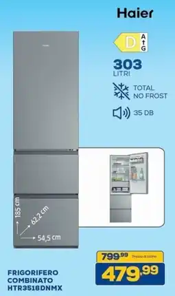 Euronics Bruno Haier Frigorifero Combinato HTR3518DNMX offerta
