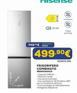 Euronics Frigorifero combinato Hisense offerta